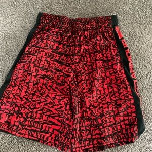 UA red boys shorts